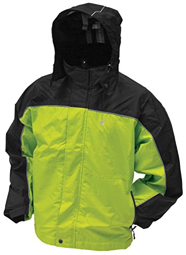 Frogg Toggs Nth65125 Toadz Waterproof & Breathable Highway Reflective Rain Jacket, Hivis Green Black, SM