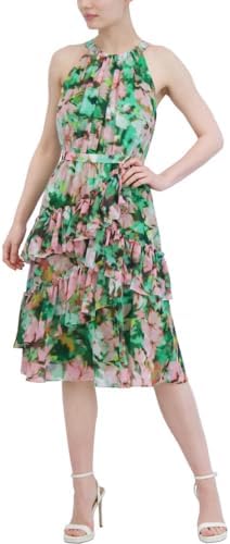 bcbg green pleated dress BCBG Max Azria Green Halter Style Pleated Dress Medium Excellent