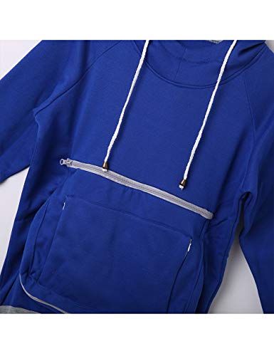 [- BESBOMIG Women's Sweatshirt Trendy Pet Holder - Big Pouch Hoodie with Zipper for Dogs Puppies Ca