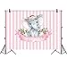 Allenjoy 7x5ft It's a Girl Elephant Backdrop for Baby Shower Princess Newborn Birthday Decoration Pink White Stripes Watercolor Flower Photography Background Photo Booth Studio Props Favors Supplies