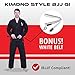 Vector Men's BJJ Gi with Bonus White Belt and Ripstop Pants for Brazilian Jiu Jitsu, Karate, and Judo - Kimono Style