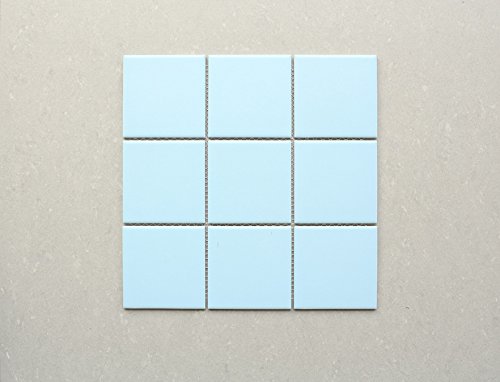 BT-PM11 4" x 4" Square Baby Blue Light Blue Porcelain (Matt Finish) Floor & Wall Tile Mosaic Tile (Small Sample Swatch) Limited to 1pc per Person