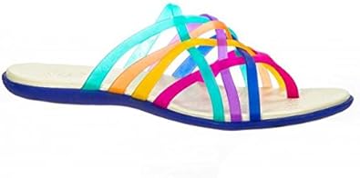 クロックスレディースhuarache Flip Flopマルチ紺碧ブルー カラー ブルー Crocs クロックス ビーチサンダル Amazon