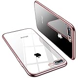 TORRAS Crystal Clear iPhone 8 Plus Case/iPhone 7 Plus Case, [Anti-Yellow] Soft Silicone TPU Cover Slim Thin Gel Phone Case for iPhone 7 Plus/8 Plus, Rose Gold