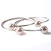 Valentine's Day Adjustable Imitation Pearl Bangle Bracelet Asymmetrical Golden Silver Plated Jewelry Gift