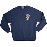 Artisan Owl F.D NY-Inspired Embroidered Crew Neck Sweatshirt, Relaxed Fit, Navy Blue