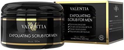 Exfoliating Scrub For Men with Natural and Organic Ingredients - With MSM, Witch Hazel, Coconut Oil, Sweet Almond Oil and Safflower Oil - 4 Oz