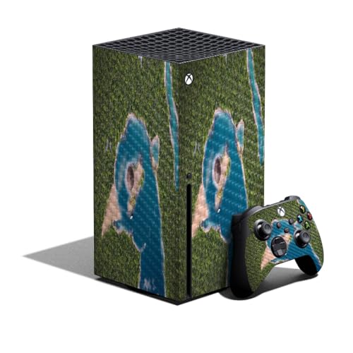 Carbon Fiber Gaming Skin Compatible with Xbox Series X Bundle - Arial Beach - P…