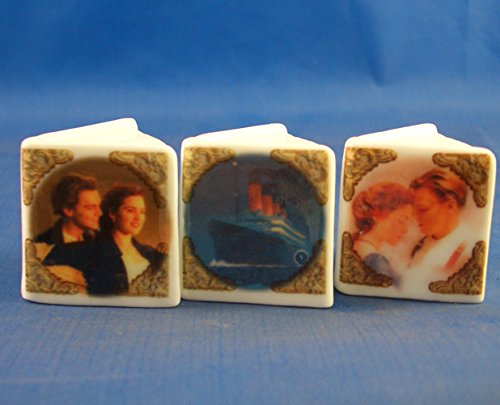 Porcelain China Collectable - Miniature Book Thimbles Set of Three - Titanic