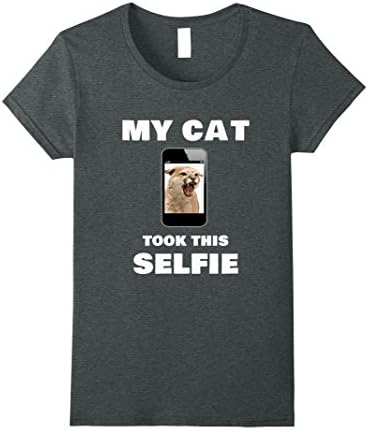 Womens My Cat Took This Selfie Funny Cat Photo T-shirt dark Medium Dark Heather