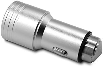 Zojoro Car charger 3.1a / 15w Dual USB Ports Car Charger with Car Escape Emergency Safety Hammer Function -Rapid Portable Travel Charger for Smartphone/tablets (Silver)
