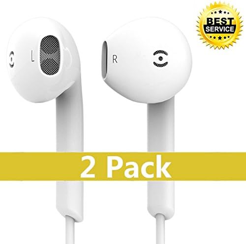 Wired Earbuds, Vowars iPhone Earbuds with Mic Headphones for iPhone 6s 6 5s Se 5 5c 4s Plus Android Smartphone Devices-White(2 pack)