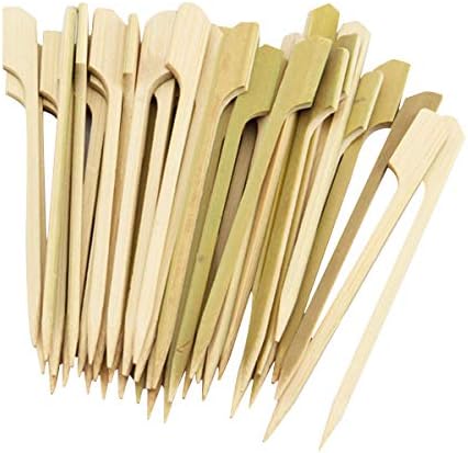 Hoiss Bamboo Picks Skewers Paddle Skewers BBQ Picks, Perfect for Party Food, Sausages, Burgers, Prawns, Kebabs, Weddings, BBQ, Desserts (200 pcs 3.5" Paddle Picks)