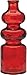 Luna Bazaar Small Vintage Glass Bottle (7-Inch, Genie Design, Red) - Flower Bud Vase - For Home Decor, Party Decorations, and Wedding Centerpieces