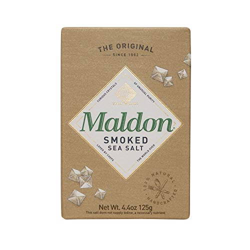 Maldon Salt, Smoked Sea Salt Flakes, 4.4 oz (125 g), Kosher, Natural, Gently Smoked Over Oak