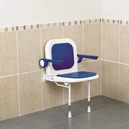 Shower Seat Wall Mounted With Back And Arms Amazon.co.uk