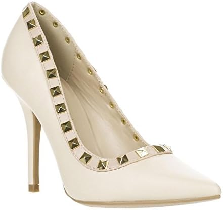 Wild Diva Lounge Pyramid Rock Studded Pointy Toe Dress Pump Lovisa-19