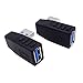 Fancasee (2 Pack) High Speed USB 3.0 Adapter Type A Male to Female 90 Degree Right or Left Angle Extension Adapter Connector Extender - Black