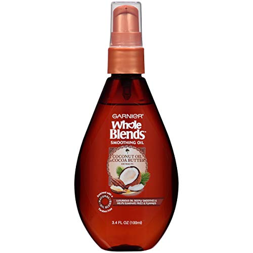 Garnier Whole Blends Smoothing Oil with Coconut Oil & Cocoa Butter Extracts, 3.4 Fluid Ounce