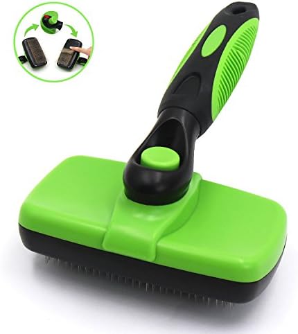 Pet Grooming Brush by Kedda - Self Cleaning Slicker Brushes Best Shedding Tools for Grooming Cat Dog Long &amp; Thick Hair