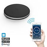 SmartShaker by iLuv, Award Winning App-Enabled Wireless Smart Wake Up Alarm Shaker (ideal for Heavy Sleepers & People with Hearing Loss) with vibration, ring tone, and combination option - compatible with iPhone, Smartphones, and Tablets (Black)