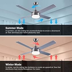 CJOY Ceiling Fan with Lights, 52 Inch Modern