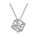 Shally Women's 18K Silver Plated Cubic Zirconia Solitaire Necklace Jewelry Gifts for her