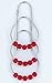 DOTZ Red Roller Shower Curtain Rings - Nickel-Plated Stainless Steel Hooks with Easy Glide Roller Balls | Durable and Polished, Won't Snag or Tear