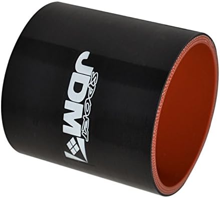 JDM Sport - 3.75" Inch Straight Silicone Coupler Universal Performance Hose Black/Red