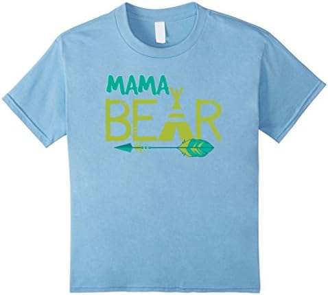 Kids Women's Mama Bear TShirt, Mama Bear Plaid Shirt 6 Baby Blue