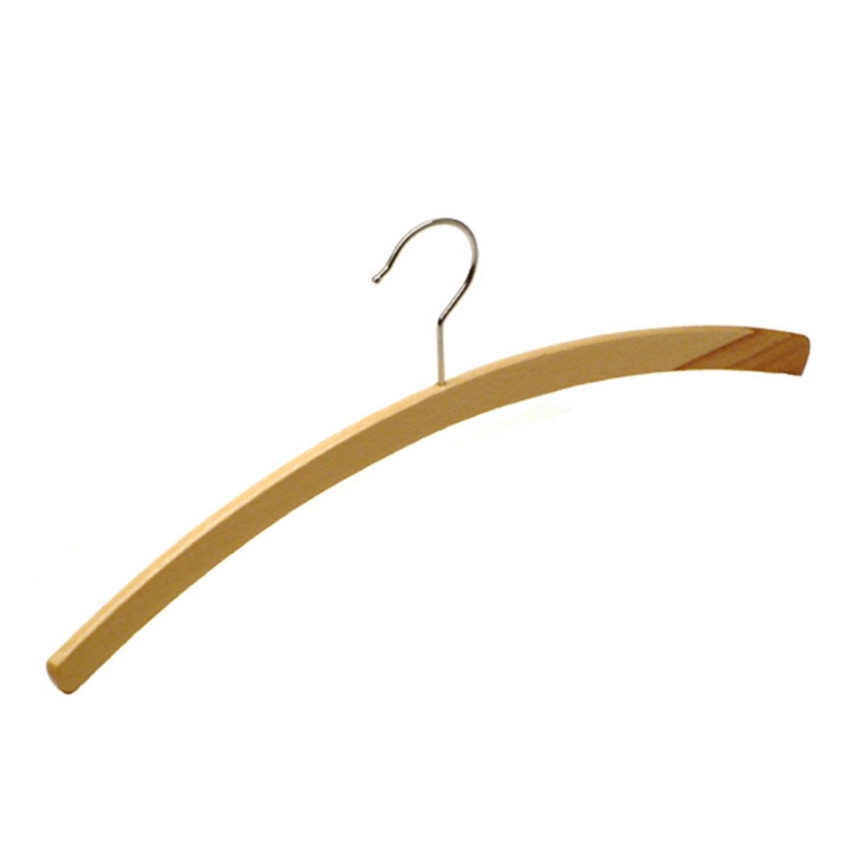 Unisex Slim Natural Pine Wood Clothes Hangers, Waxed Finish, 42cm, Set of 10