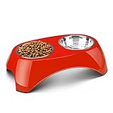 Flexzion Elevated Dog Bowl - Raised Dog Bowls for