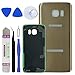 LUVSS [Extra Adhesive] Back Glass Replacement for Samsung Galaxy S7 Edge G935 (All Carriers) Rear Cover Glass Panel Case Housing with Opening Tools Kit (Gold)