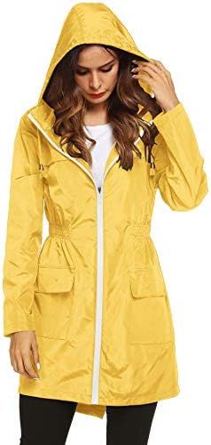 yellow raincoat with hood