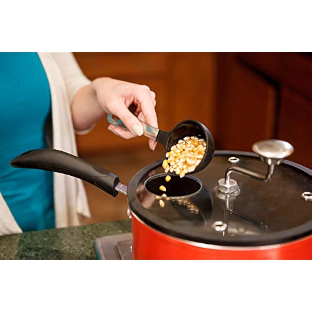 Black Stovetop Popcorn Popper, 4Quart, NEW 2020 Model, Glass Lid With