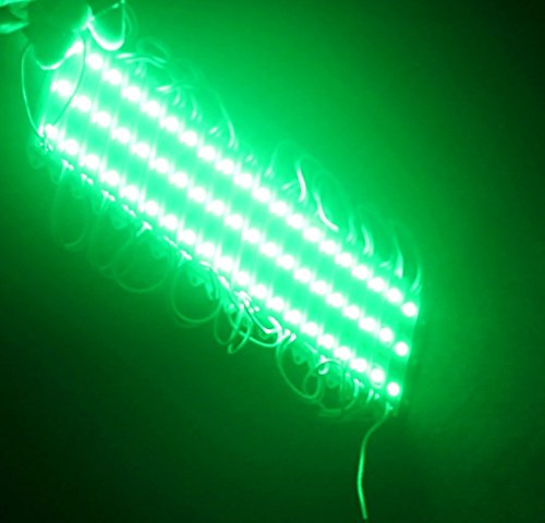 Rextin 20pcs 12V 7512 5050 SMD 3 LED Module Green Waterproof Light Lamp 3 years warranty for home garden xmas wedding party decoration or letter design