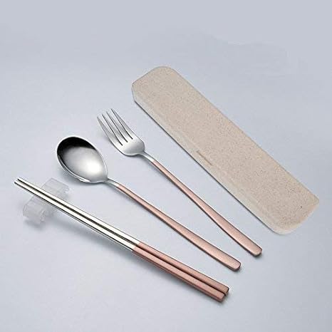 Amazon Abelson トリオセット 箸箱セット ポータブル食器 ステンレス フォーク スプーン 箸 箸置き 収納ケース付き コンビセット カトラリー ステンレス鋼食器 子供 大人用 キッチン 携帯 お弁当用 通学通勤 アウトドア 登山 旅行 プレゼント5点セットピンク