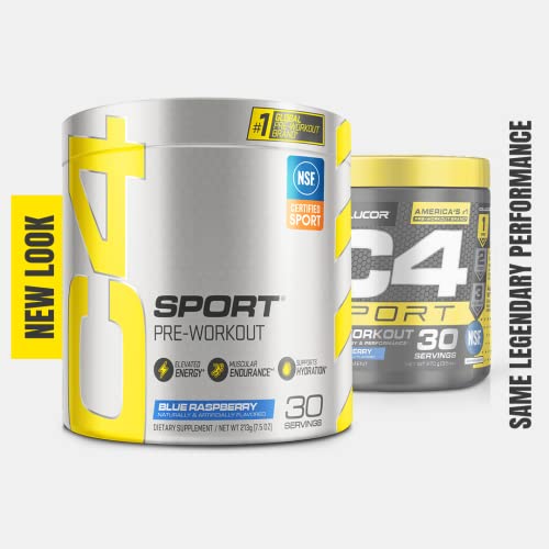 C4 Sport Pre Workout Powder Blue Raspberry Pre Workout Energy with 3g
