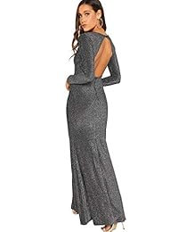 Verdusa vestido elegante de fiesta de cóctel para mujer con abertura en la espalda y purpurina