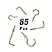 T.K.Excellent Brass Blated Cup Hooks and Square Hooks Kit,85 Pieces