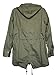 Vedem Women's Hooded Drawstring Military Jacket Parka Coat Army Green (L)