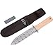 Deluxe XL Hori Hori Garden Knife with Thick Leather Sheath, Black Stainless Steel Blade, and Walnut Handle