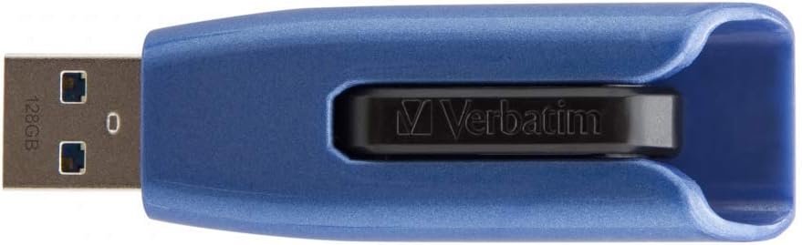 Verbatim 128GB USB 3.0 Store 'n' Go V3 Max Flash Drive - Cap-Less & PC / Mac Compatible - Blue
