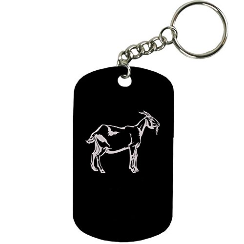 Personalized Engraved Custom Goat 2-inch Anodized Custom Aluminum GI Dog Tag with Chain