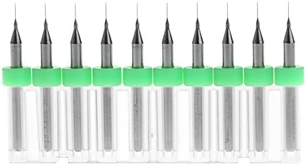 LALICORP 10Pcs 0.2mm Tip 1/8" Shank Spiral Flute Tungsten Carbide Micro PCB Drill Bit L15 BRAND NEW
