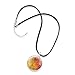 Chuvora Murano Glass Golden Stardust Sunset Sky Red Yellow Round Pendant Necklace, 18-20 inches