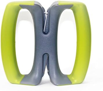 SimPrium - Lime Green Flex 2 Stage Manual Kitchen Knife Sharpener with Auto Adjustable Ceramic & Tungsten Sharpening Rods to Sharp Dull Blades