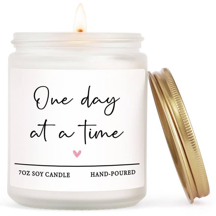 GoMelley Sympathy Gift, Thinking of You Gift, Motivational Candles Lavender Soy Wax, Get Well Soon Gifts for Women Men, Bereavement, Cancer, Chemotherapy, Cheer Up, Positivity Gifts, 7 oz