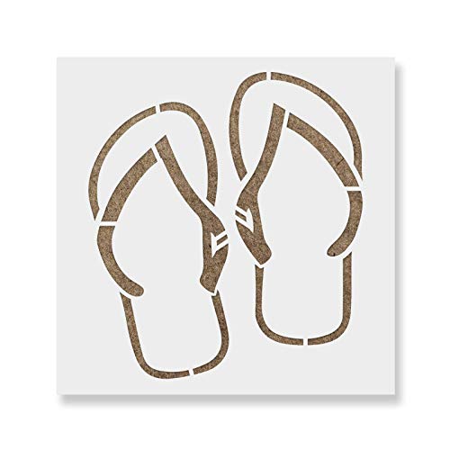 Flip Flops Stencil Template - Reusable Stencil with Multiple Sizes Available