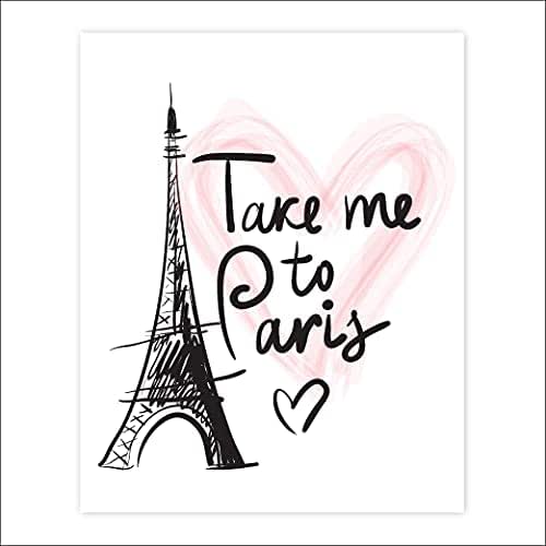 Paris Wall Art Print Unframed 8x10 Eiffel Tower Decor